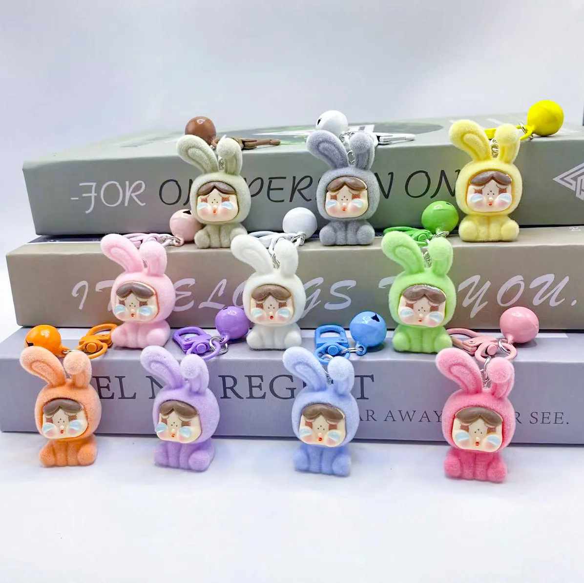 J81 Crying Doll Flocked 3D Resin Car Hanging Ornament – Creative DIY Bag Charm & Pendant, Unique Personality Accessory for Rearview Mirror & Purse